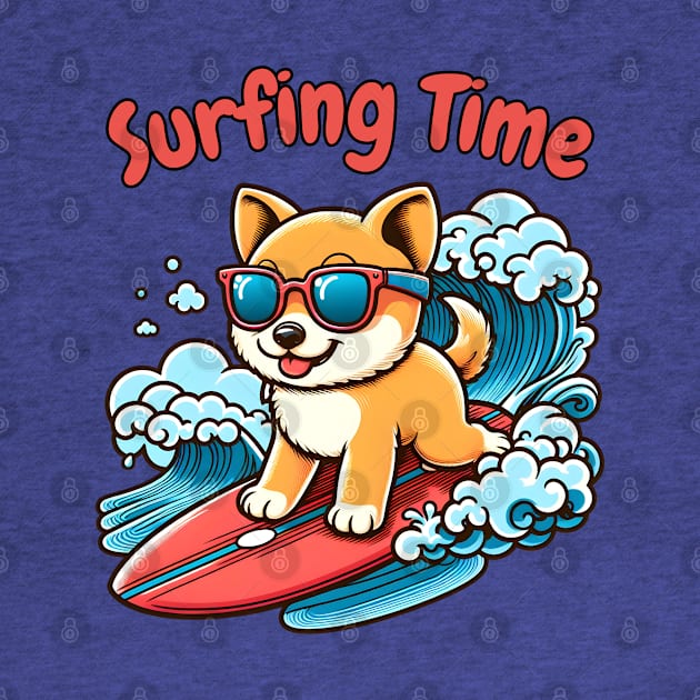 Surfing dog by Japanese Fever